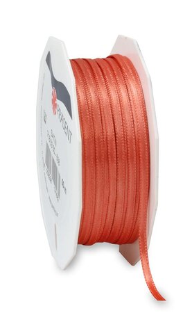 Satin double face 50-m-rouleau 3 mm corail