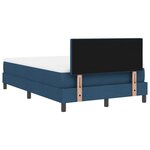 vidaXL Lit à ressorts avec matelas bleu 120x200 cm en tissu