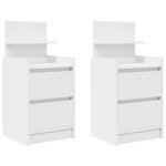 vidaXL Tables de chevet avec 2 tiroirs 2 Pièces blanc 38x34x80 cm
