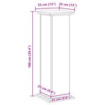 vidaXL Support de plante en chêne noir  33 x 33 x 100 cm  en bois reconstitué.
