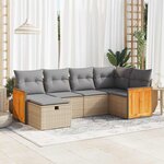 vidaXL Salon de jardin avec coussins 6 Pièces beige résine tressée