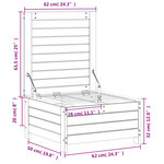 vidaXL Repose-pied de jardin avec coussin blanc bois de pin massif