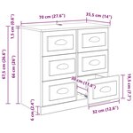 vidaXL Buffet Bois Ancien 70 x 35 5 x 67 5 cm Bois d'ingénierie