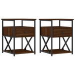 vidaXL Tables de chevet 2Pièces chêne marron 40x42x55cm bois d'ingénierie
