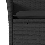 vidaXL Ensemble à manger de jardin et coussins 5 Pièces noir rotin acacia