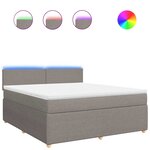 vidaXL Sommier à lattes de lit avec matelas Taupe 180x200 cm Tissu