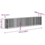 vidaXL Lit surélevé à gabion Fer galvanisé 470x50x100 cm