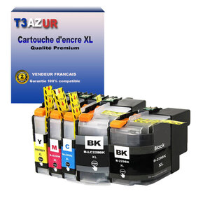 T3AZUR Lot de 5 Cartouches compatibles avec Brother LC225XL LC229XL pour Brother MFC-J5625DW MFC-J5720DW