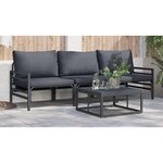 vidaXL Ensemble de canapé de jardin 4 Pièces Anthracite Acier