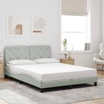 vidaXL Cadre de lit sans matelas gris clair 120x200 cm velours