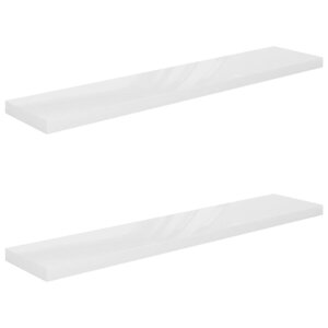 vidaXL Étagère murale flottante 2Pièces Blanc brillant 120x23 5x3 8cm MDF
