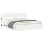 vidaXL Cabinet de Tête de Lit avec stockage Blanc Bois d’ingénierie
