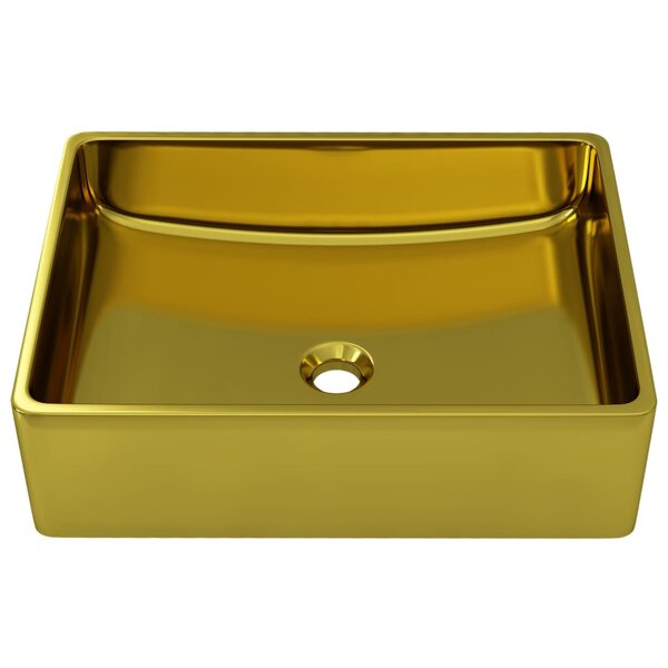 vidaXL Lavabo 41 x 30 x 12 cm Céramique Doré