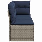 vidaXL Canapé de jardin avec coussins 3 places gris résine tressée