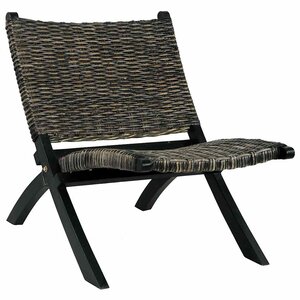 vidaXL Chaise de relaxation rotin kubu naturel et bois d'acajou massif