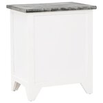 vidaXL Table de chevet Gris et blanc 38x28x45 cm Bois de Paulownia