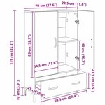 vidaXL Haut Armoire avec tiroir Chêne noir 70 x 31 x 115 cm