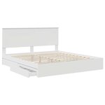 vidaXL Lit de Rangement Blanc 200 x 200 cm Bois d'ingénierie