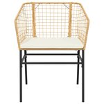 vidaXL Ensemble à manger jardin coussins 9Pièces marron poly rotin verre