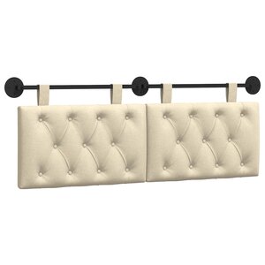 vidaXL Tête de lit suspendue Crème Tissu