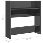 vidaXL Armoire à chaussures murale gris brillant bois d’ingénierie