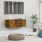 vidaXL Meuble TV chêne fumé 80x30x30 cm bois d'ingénierie