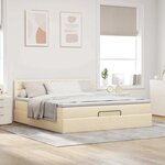 VidaXL Cadre de lit ottoman avec matelas crème 160x200 cm tissu