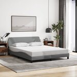 vidaXL Cadre de lit sans matelas gris clair 160x200 cm tissu