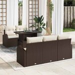 vidaXL Ensemble de canapé de jardin 6 Pièces Marron 100 x 55 x 73 cm