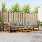 vidaXL Ensemble de canapés d'extérieur 7 Pièces Gris Naturel et Clair