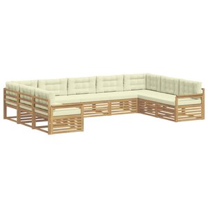 vidaXL Ensemble de canapés d'extérieur 9 pc Blanc et crème