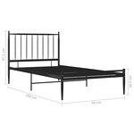 vidaXL Cadre de lit Noir Métal 90x200 cm