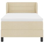 vidaXL Lit boxspring avec matelas avec matelas Crème 90 x 190 cm tissu