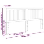 vidaXL Tête de lit Chêne brun 180 cm Bois d'ingénierie