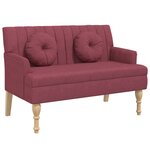 vidaXL Banc avec coussins rouge bordeaux 113x64 5x75 5 cm tissu