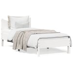 vidaXL Cadre de lit sans matelas blanc 75x190 cm bois de pin massif