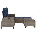 vidaXL Salon de jardin 3 Pièces avec coussins forme L gris résine tressée