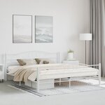 vidaXL Cadre de lit sans matelas blanc métal 180x200 cm