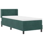 Lit Box Spring avec Matelas vert foncé 80x200 cm Velours