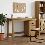 vidaXL Ensemble bureau et cabinet roulant MOSS 2 Pièces Brun Miel