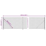 vidaXL Clôture à mailles losangées avec bride anthracite 1 1x25 m