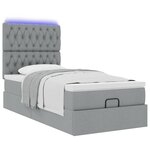 vidaXL Cadre de lit ottoman et matelas gris clair 90x190 cm tissu