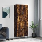 vidaXL Buffet haut Chêne fumé 69 5x34x180 cm Bois d'ingénierie