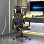 vidaXL Chaise de jeu Noir et doré Similicuir
