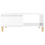 vidaXL Table basse Blanc brillant 90x50x36 5 cm Bois d'ingénierie