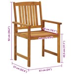 vidaXL Chaises de jardin avec coussins lot de 6 Bois d'acacia massif