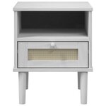 vidaXL Table de chevet SENJA aspect de rotin blanc bois de pin massif