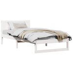 vidaXL Cadre de lit avec tête de lit Blanc 75 x 190 cm Pin massif
