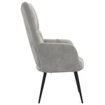 vidaXL Chaise de relaxation Gris clair Velours