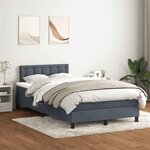 vidaXL Sommier à lattes de lit et matelas et LED gris foncé 120x220cm velours